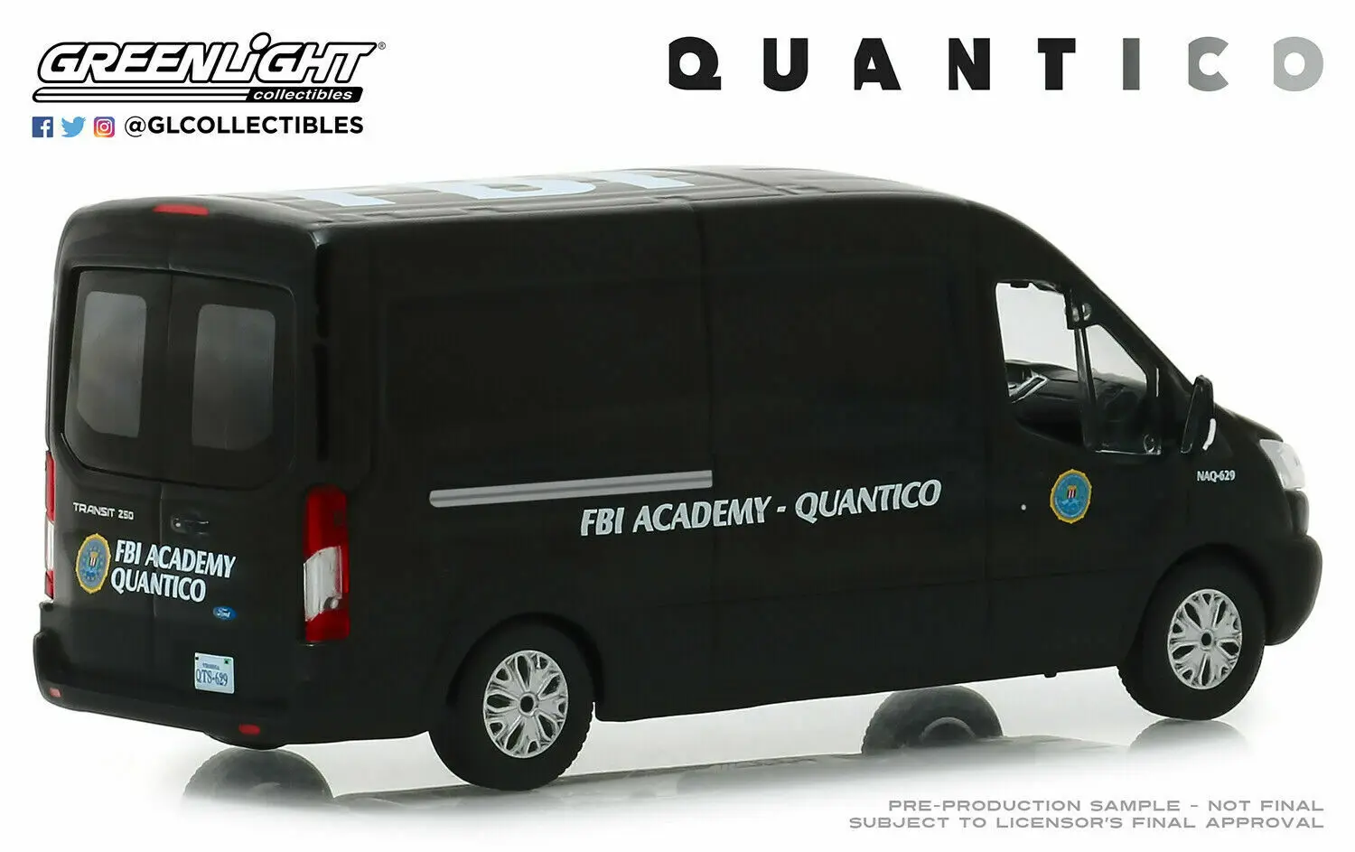 GreenLight 1:43 академия 2015 Ford Transit Van бутик игрушечный автомобиль из сплава для детей