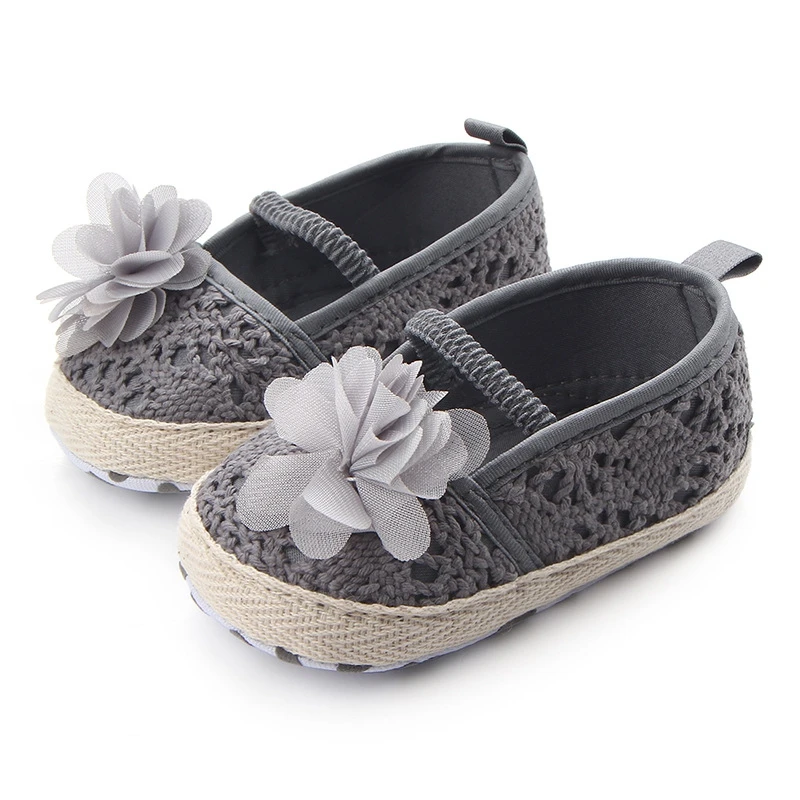 

2021 Cute Baby Girl Summer Hollow Knit Soft Soled Baby Walking Ballet Dress Babe Cradle Shoes First Walkers