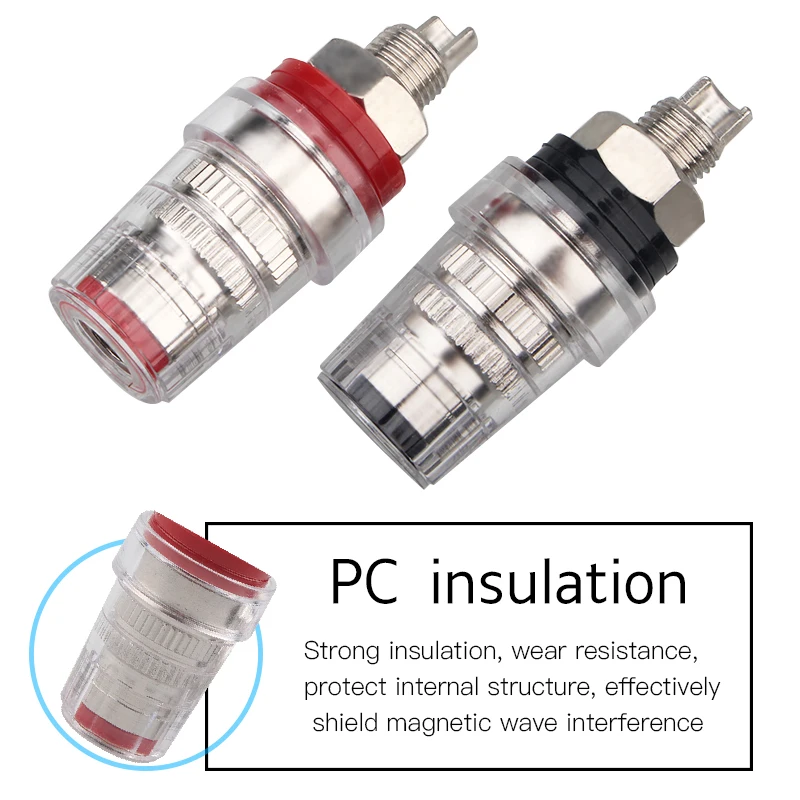 Hi-End 4 шт. прозрачный Банановый штекер интерфейс без сварки короткий столбик HiFi