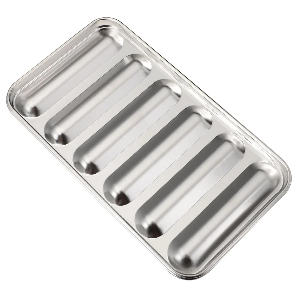 Non-Stick DIY Hot Dog Mold For Oven Steamer Kitchen Tools Sausage Mould Sausages Non-stick Kitchenware 6 Cavity Stainless Steel | Дом и сад