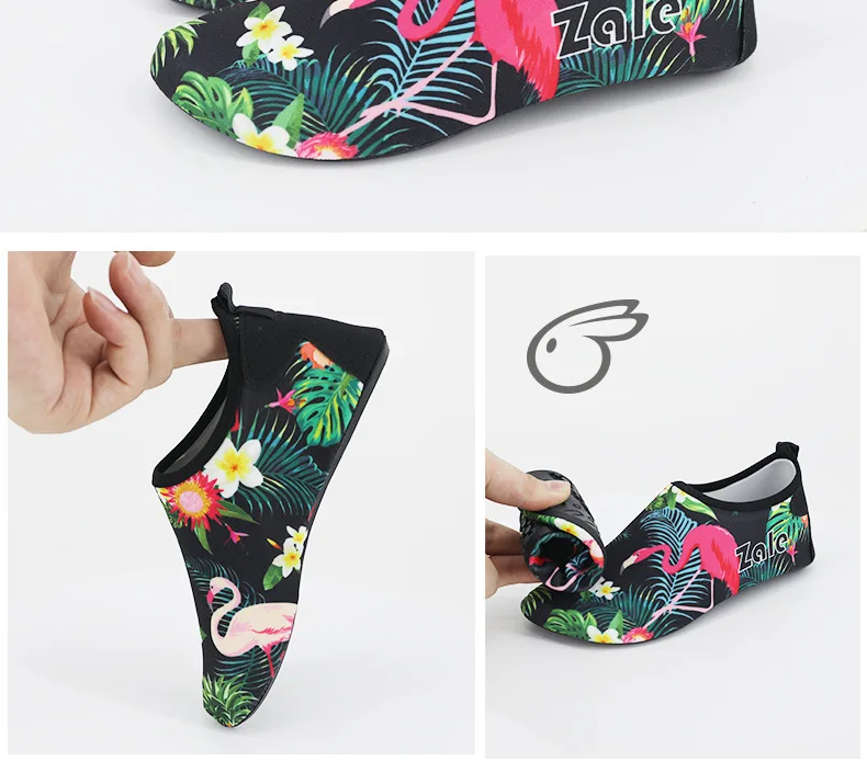 Sapatos de Água Crianças Descalço Rápido-seco Aqua Yoga Meias Meninos Meninas Flamingo Mergulho Natação Sapatos Praia Chinelos 10 Cheap Sapatos de natação