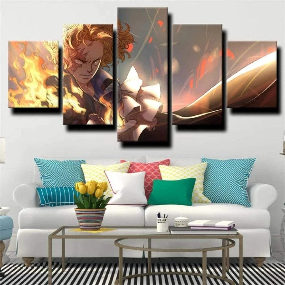 

5 Piece Wall Art Canvas Anime Manga Modern Figure Posters Decoration And Pictures Paintings Home Decor Living Room & Bedroom