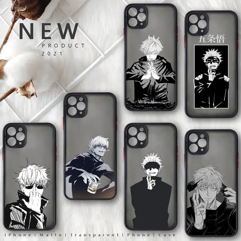 

Jujutsu Kaisen Kaisen Gojo Satoru Phone Case Matte Transparent for iphone 11 12 pro mini XS XR X max 7 8 plus TPU Mobile bags