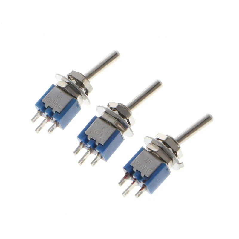 10 Pcs AC 250V/1.5A 125V/3A SPDT 3-Pin On/On 2 Position Mini Toggle Switch Blue | Обустройство дома