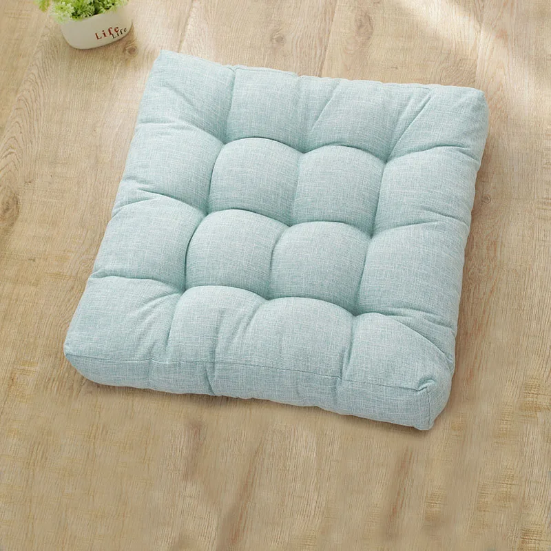 

Solid Color Rround Meditation Cushion 45x45cm for Audlt Soft Floor Cotton Linen Rugs Outdoor Garden Mat for Kid Tatami Cushion