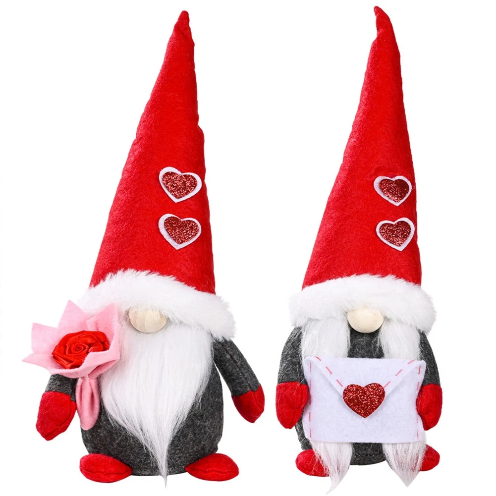 

Romantic Valentines Day Gift Gnome Dwarfs Rudolph Plush Toys Faceless Doll Wedding Decoration Big Beard Valentine Ornaments
