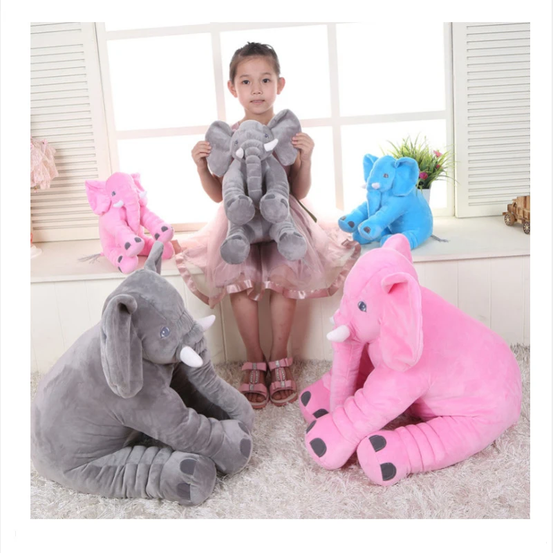 

33/40cm Fashion Children's Short Hair Comforting Sleeping Elephant Plush Doll Pillow Creative Toy Gift