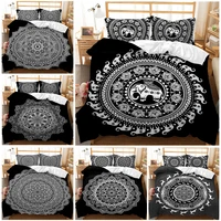 black bohemia style round pattern 3d print comforter bedding set queen twin single size duvet cover set pillowcase luxury gifts