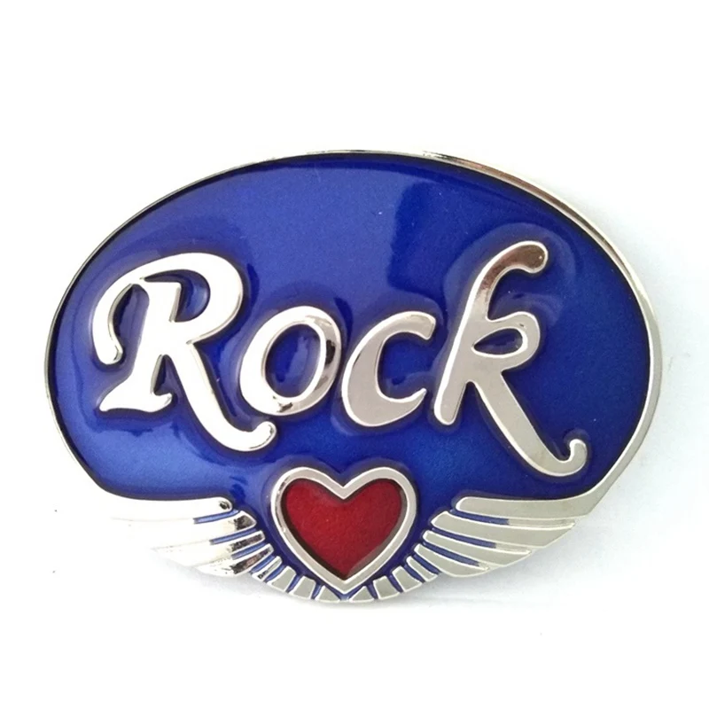 

Red Heart Rock and Roll Blue Oval Metal Men's Belt Buckle for Boy Casual Western Cowboy DIY Accessories Drop Shipping Welcome