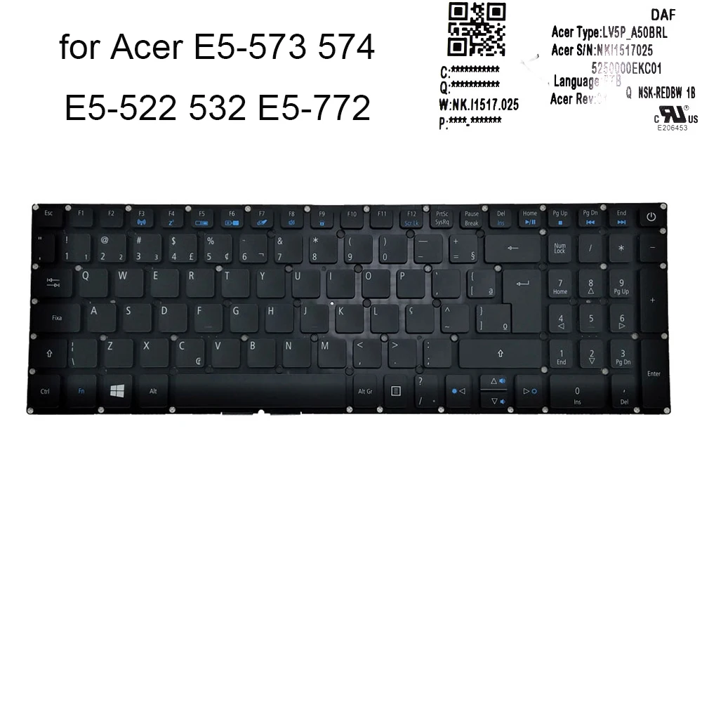 

Brazil keyboard backlight for Acer Aspire E5-573 532 E5-574 VN7-792 572 ES1 523 533 Brazilian laptop keyboards sale LV5P-A50BRL