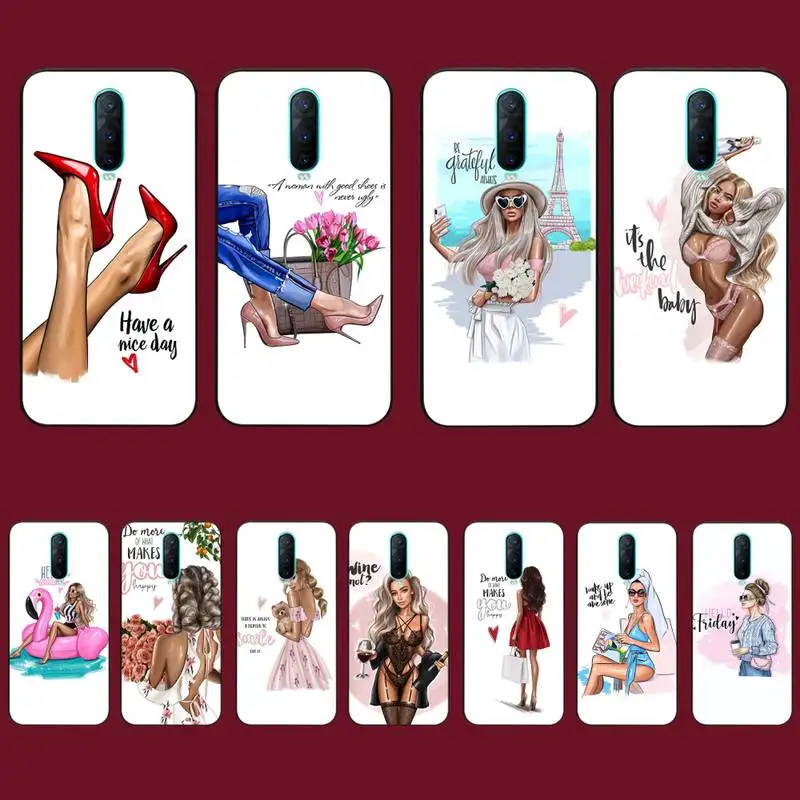 

TOPLBPCS Fashion Beautiful Girl Phone Case for Vivo Y91C Y11 17 19 17 67 81 Oppo A9 2020 Realme c3