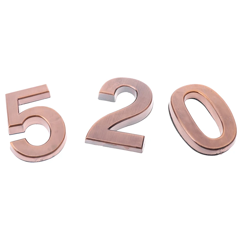 1 шт. пластиковые бронзовые самоклеящиеся номера дверей 0 9 Индивидуальный