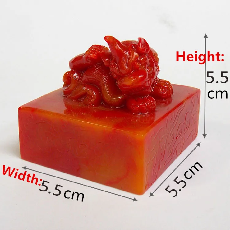 New Design imitation chicken blood stone Jade signet Unicorn exorcism PiXiu  jade ancient seal Size 5.5 cm x 5.5 cm x 5.5 cm