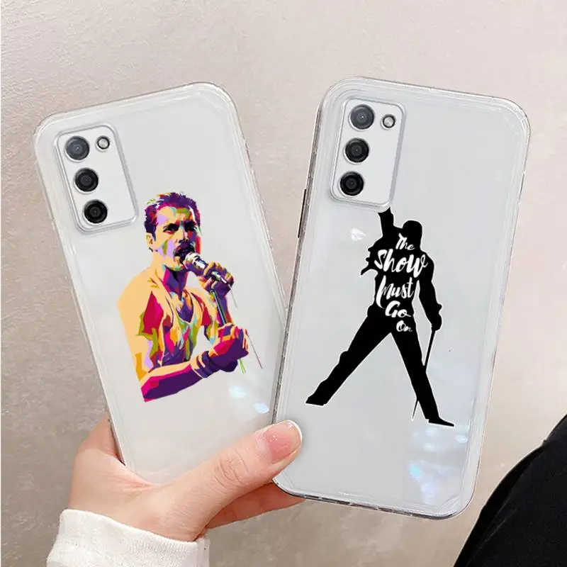 

Freddie Mercury Queen band Phone Case For Xiaomi Mi 11 Ultra Lite 10 Redmi Note 9 8 7 9a K30S K40 Pro Transparent Coque