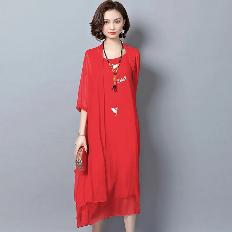 Новинка весна-лето 2020 женское платье с вышивкой в национальном стиле большого