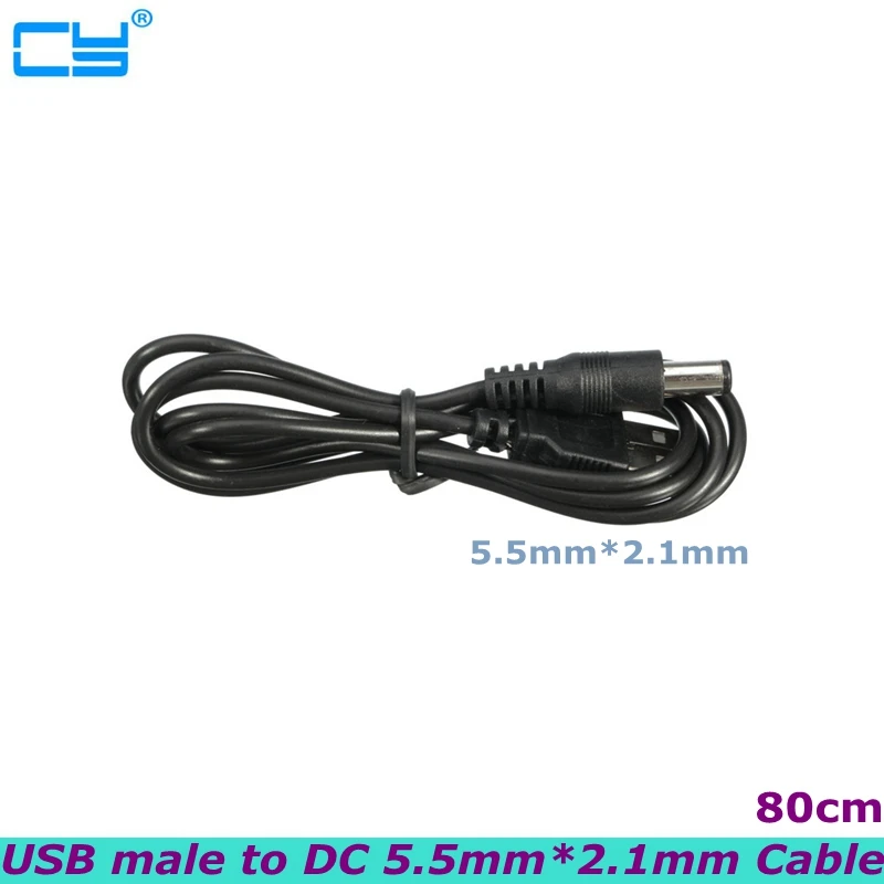 USB to DC 5.5x2.1mm Power Cord for Small Fan Table Lamp Toy Router Small Audio Radio Game Console Charging Cable