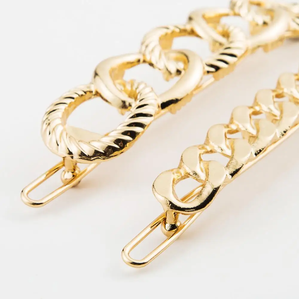 Модные полые заколки для волос женщин элегантные металлические шпильки с