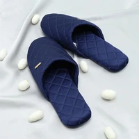 house wear silk slipper for women and man backside top layer leather floor shoes slip free flip flops for airplane travel