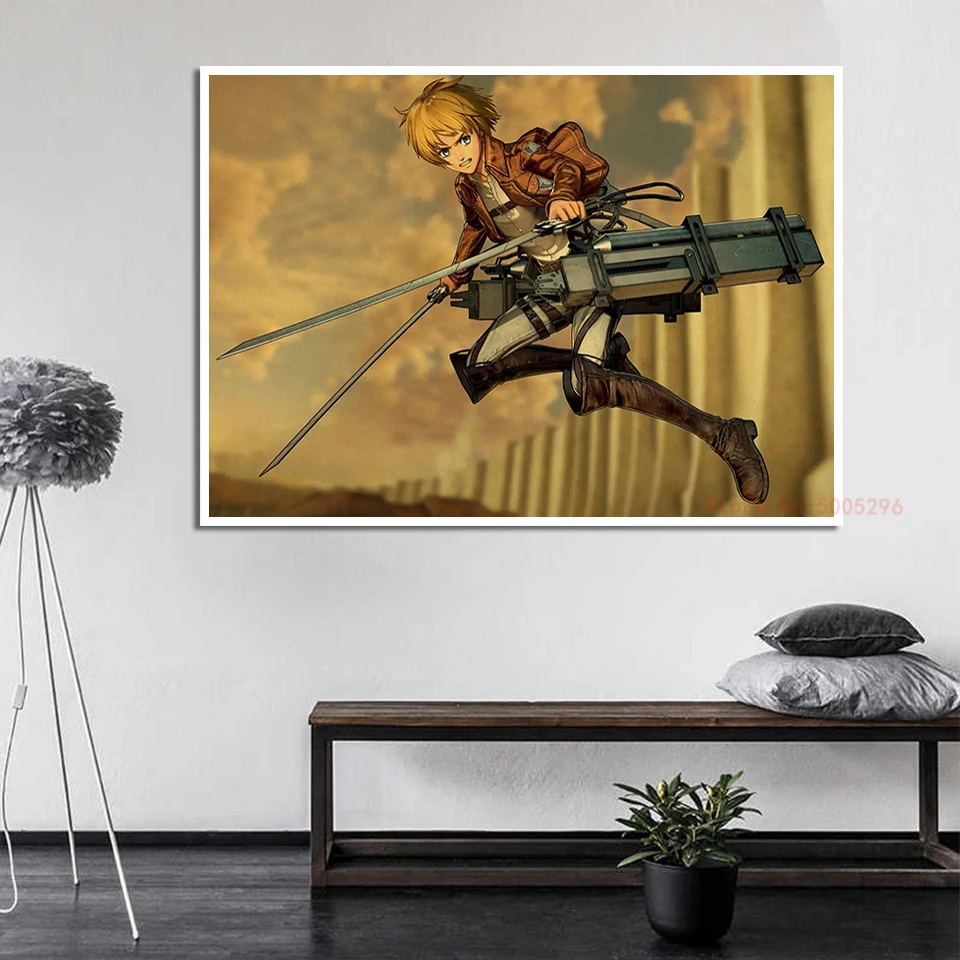 

Attack on Titan Poster Japanese Anime Prints Clear Lmage Room Bar Home Painting Canvas Art Decor