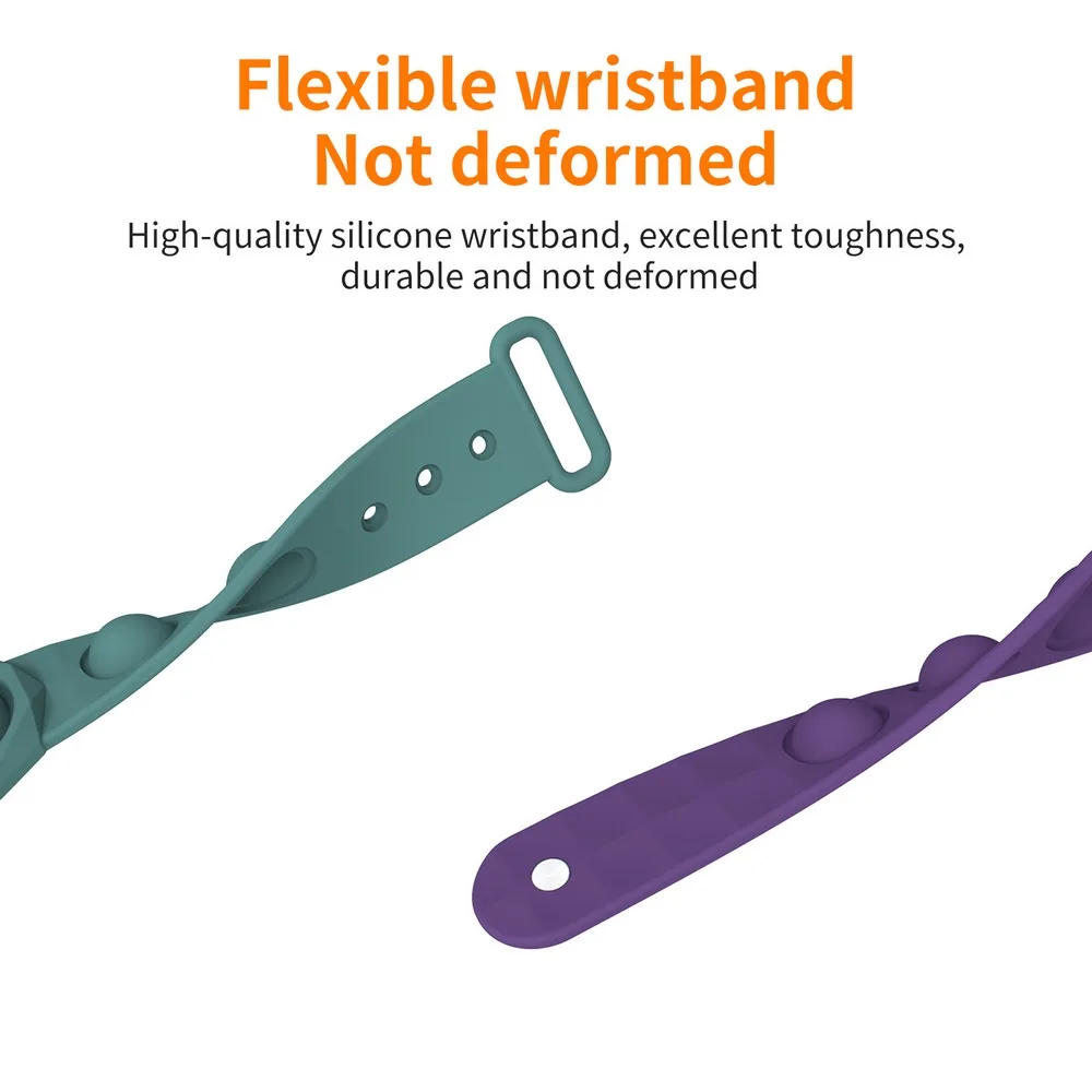 

Portable Silicone Decompression Bracelet Stress Relief Soft Squeeze Toy Gift Puzzle Press Finger Stress Relief Bracelet For Kids