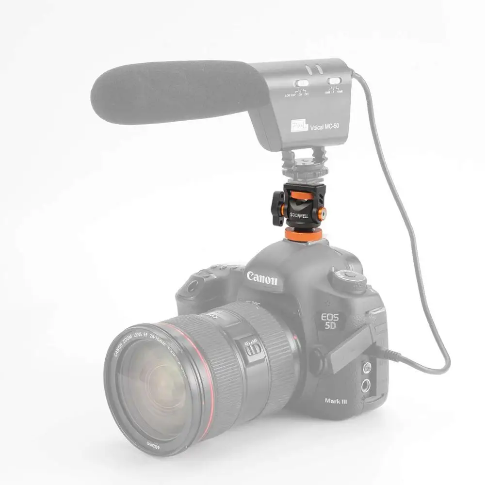 Мини шариковая головка переходник для крепления внешней вспышки 1/4 дюйма Винт с