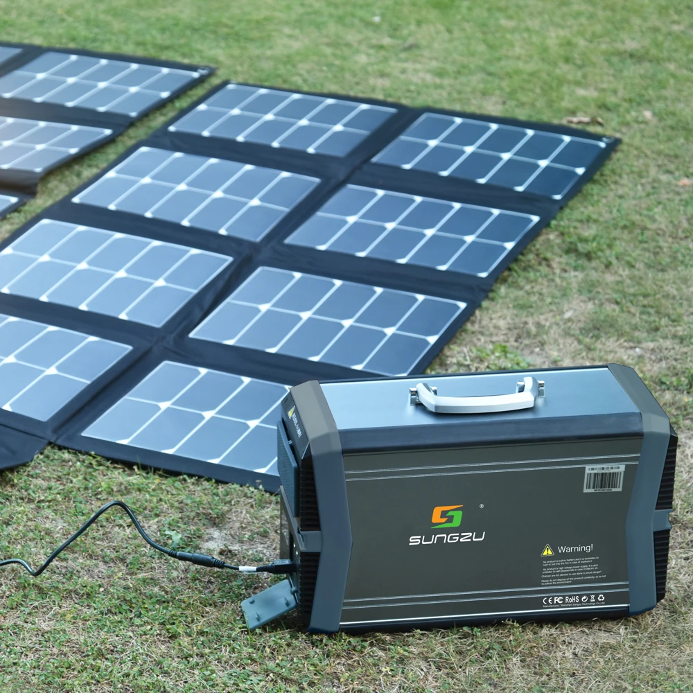 

SUNGZU Solar Powered generator 1500 watt Off Grid Home Solar Energy System Battery Portable Power Station 1500Wh