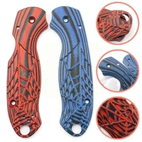 g10 knife handle patch composite material folding spider handle knife patch red blue pattern and j9v1
