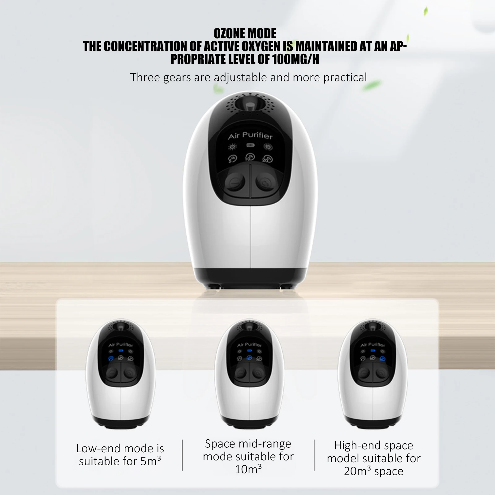 Автомобильный очиститель воздуха 800 мАч перезаряжаемый Настольный с разъемом Type