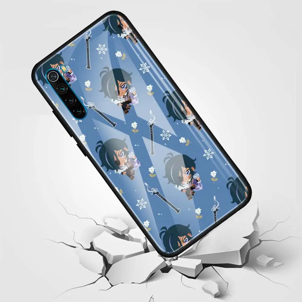 

Genshin Impact Tempered Glass Phone Case For Xiaomi Redmi Note 9S 9 8 Pro 8T 8A 7 9A 9C 9i K20 K30 Hard Back Cover Coque Fundas