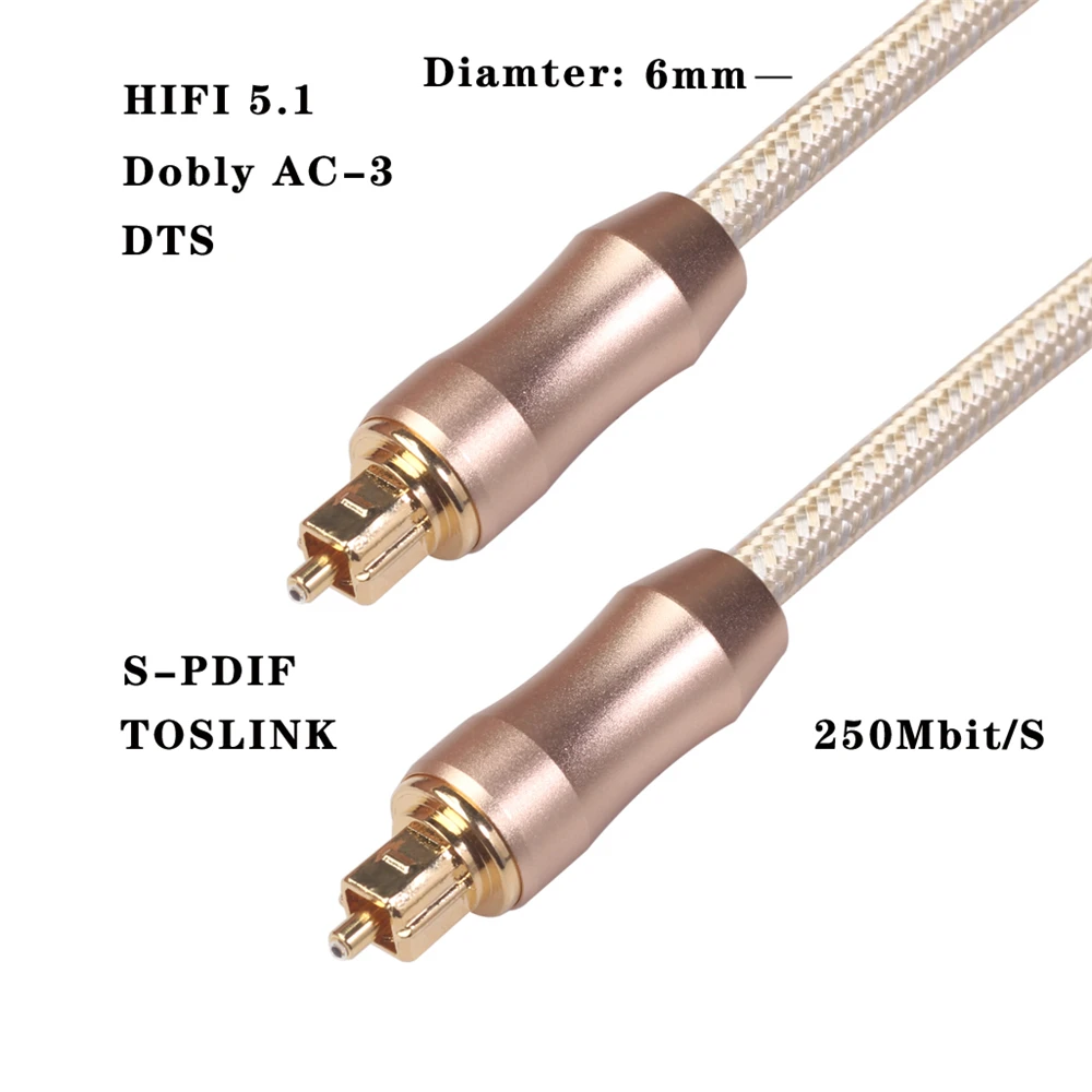 AUX кабель HIFI 5 1 SPDIF волоконно-оптический аудио м 2 3 для ТВ-бокса PS4 динамик провод