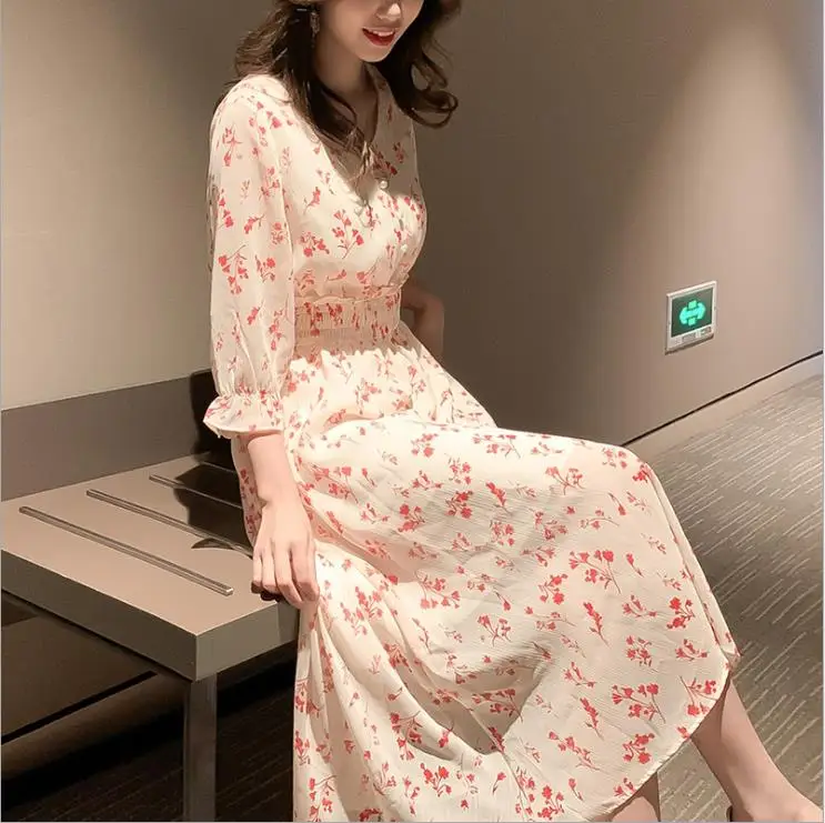 

2020 new summer office lady brand female women ladies girls print dress clothing