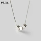 Новый тонкий три образца квадратной формы, подвеска, колье для женщин, Настоящее серебро Цвет геометрическое ожерелье невесты подарок ювелирные изделия Bijoux (украшения своими руками) вечерние подарок