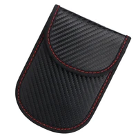 car key signal blocker case protector pouch signal blocking shield case carbon fiber pattern for car keys key ring