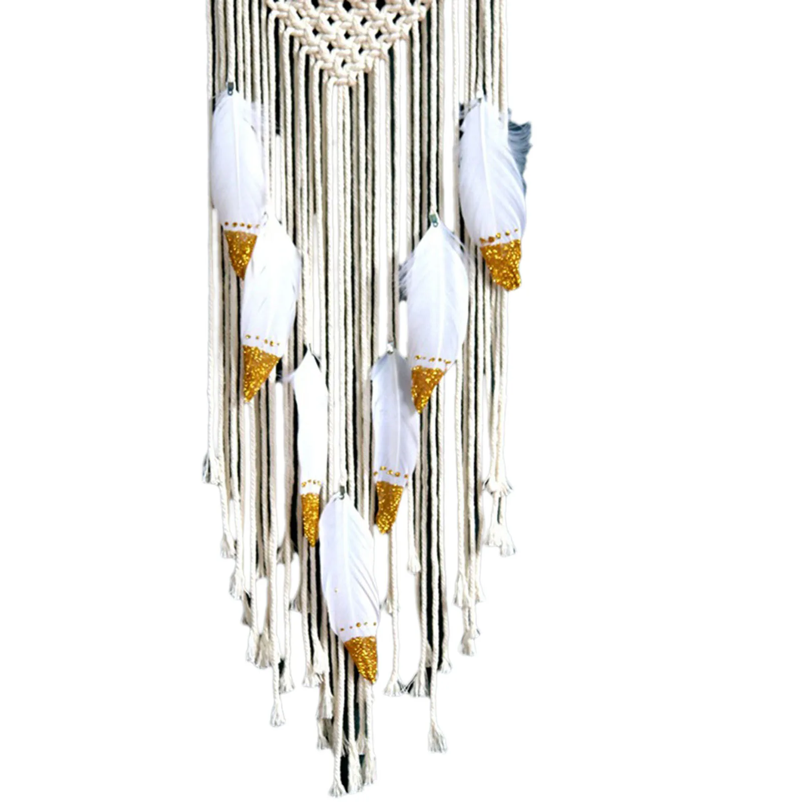 

Hand-woven Moon Dream Catchers with Feather Nordic Style Wall Hanging Tapestry for Home Decoration