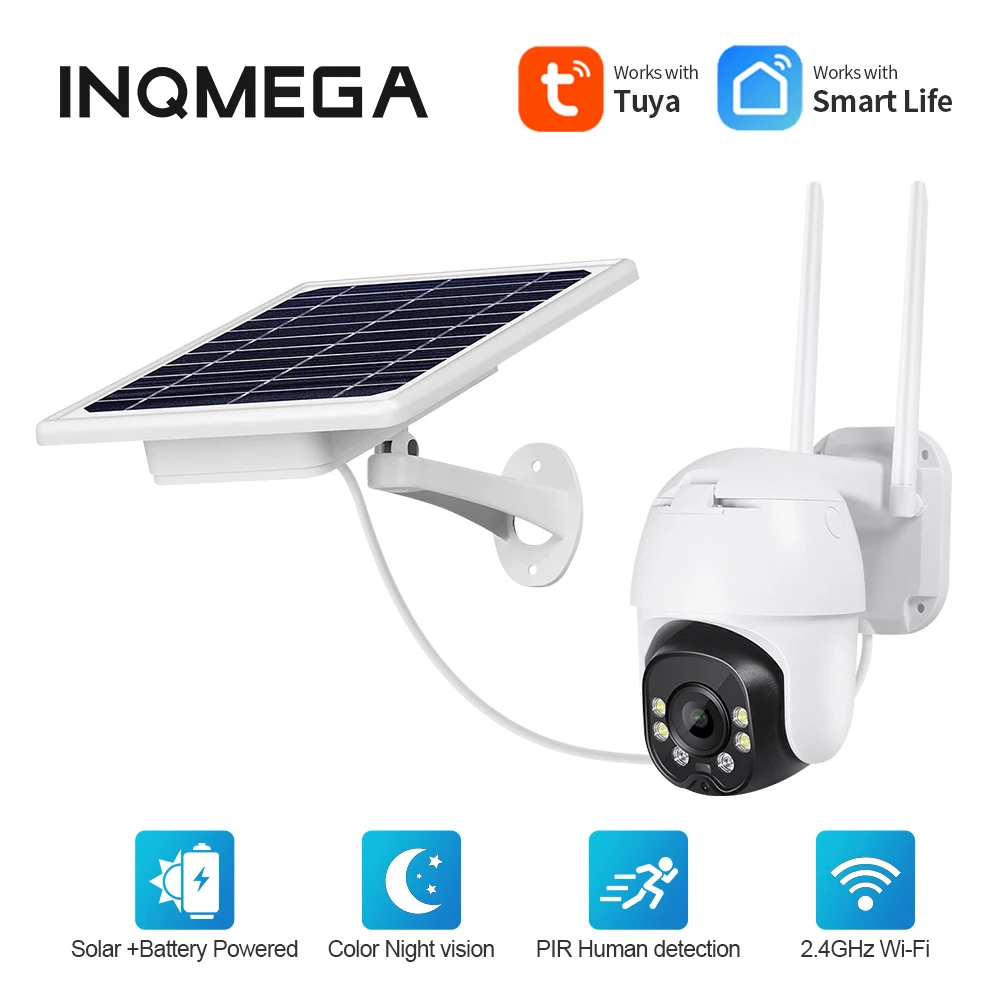 

INQMEGA Tuya Solar Camera Wifi Version HD Outdoor Smart Home Two-way Voice Intrusion Alarm Surveillance Waterproof CCTV Camera
