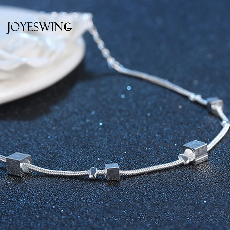 JOYESWING ножной браслет Летний пляж бусы цепочка 925 пробы серебряный браслет на ногу для женщин металлические геометрические ювелирные изделия ножной браслет бохо