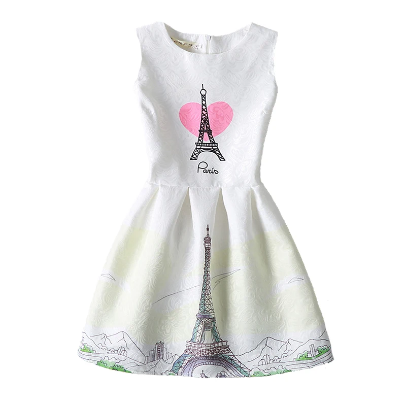 Little Girls Dress Sleeveless Art Butterfly Flower Teens Kids Tutu for Princess Dresses Birthday Party Clothes | Детская одежда и