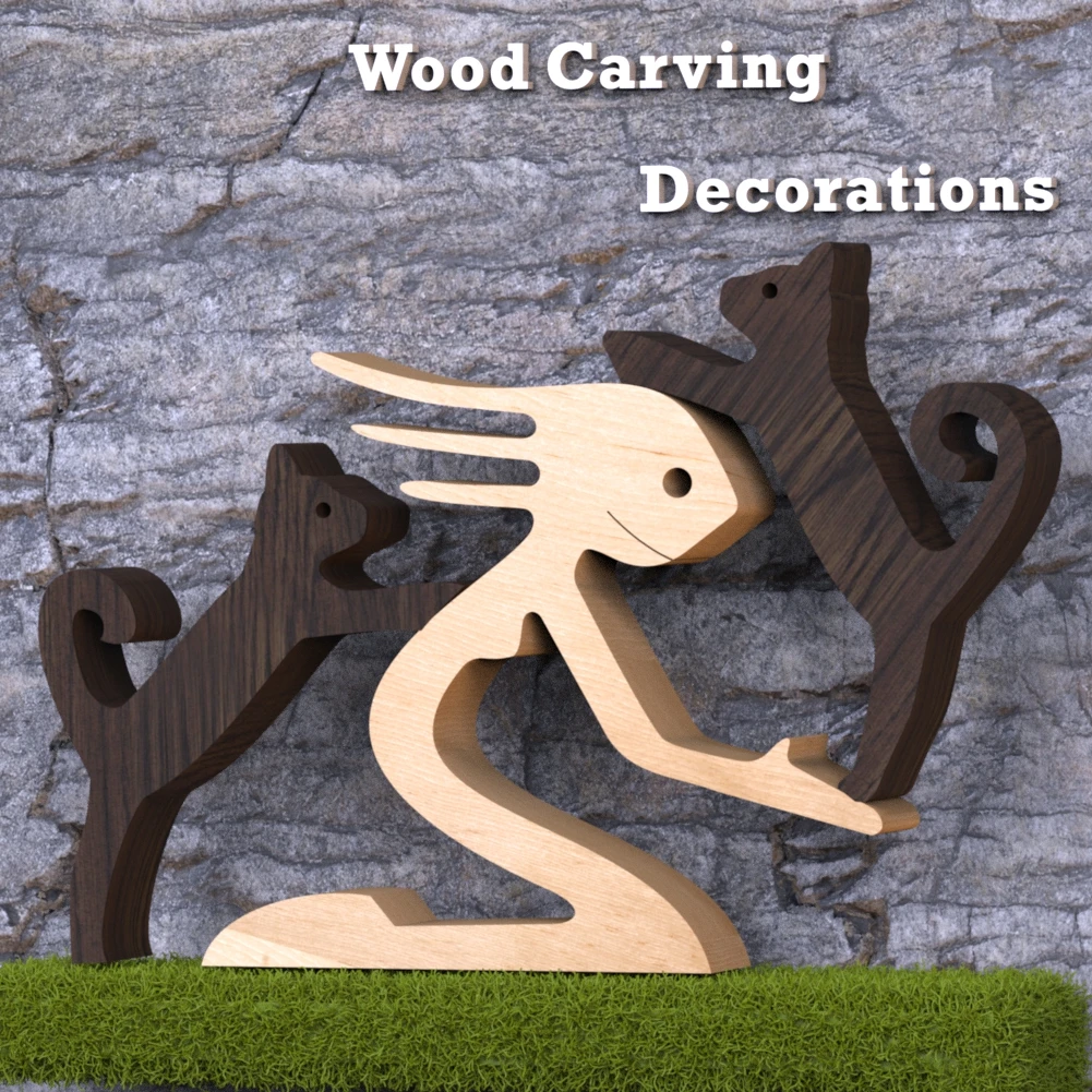 Деревянная фигурка для домашнего питомца настольное украшение щенка Резьбовая