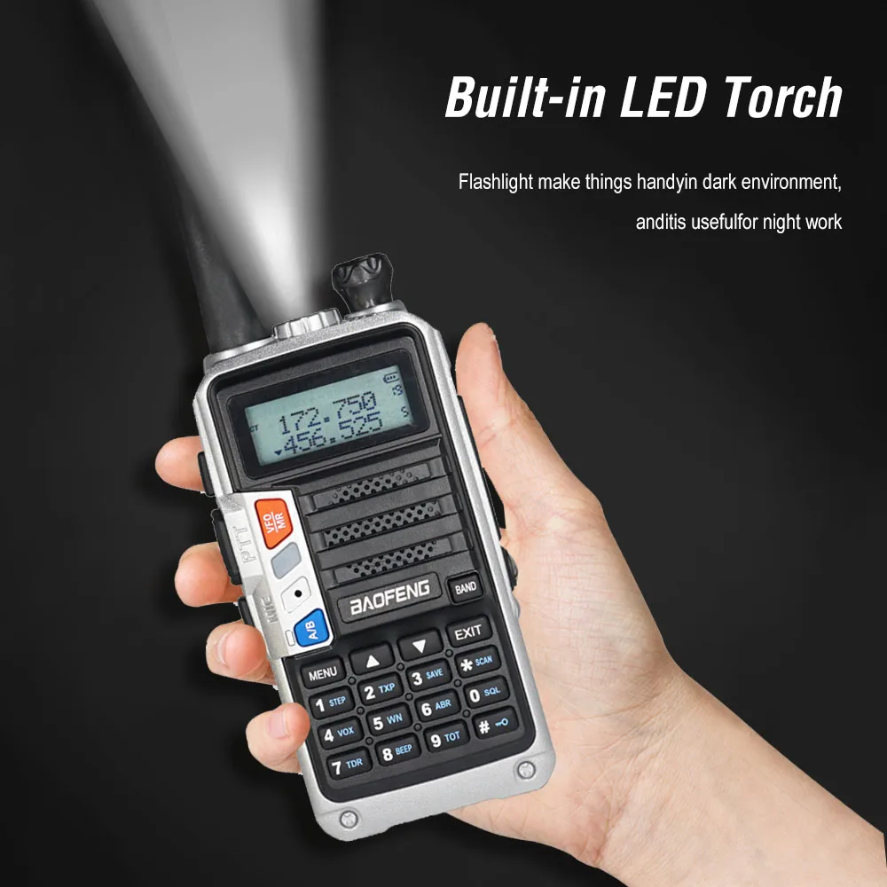 baofeng walkie talkie uv 5r pro tri band two way radio 220 260mhz ham radio vhfuhf fm transceiver baofeng radio station cb radio free global shipping