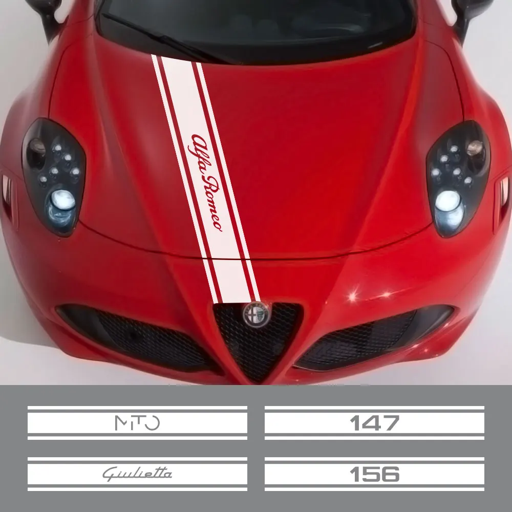 Для Alfa Romeo Giulia 147 156 Mito 4C стельвио Sportiva Giulietta 159 авто аксессуары наклейка на капот