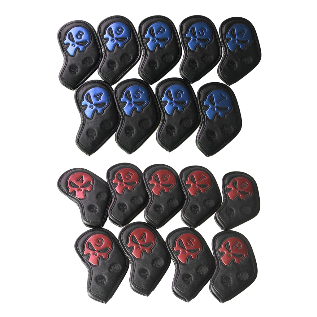 9 шт Водонепроницаемый PU череп Спорт Гольф Железная головка крышка Паттер