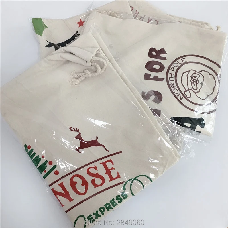 Санта мешки 20 шт подарок Клауса холщовый мешок на завязках вечерние украшения