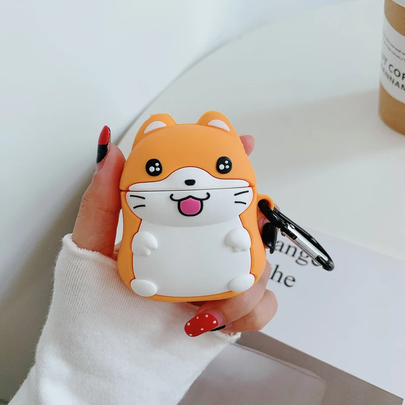 

Защитный чехол для наушников AirPods 1/2 с милым дизайном хомяка