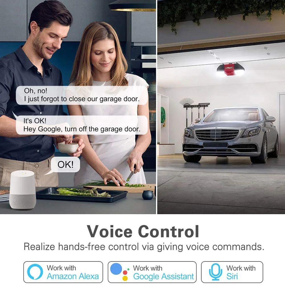 Tuya Smart Alexa Google Voice Command Беспроводной Wi-Fi 2 4 ГГц Контроллер открывания гаражных ворот