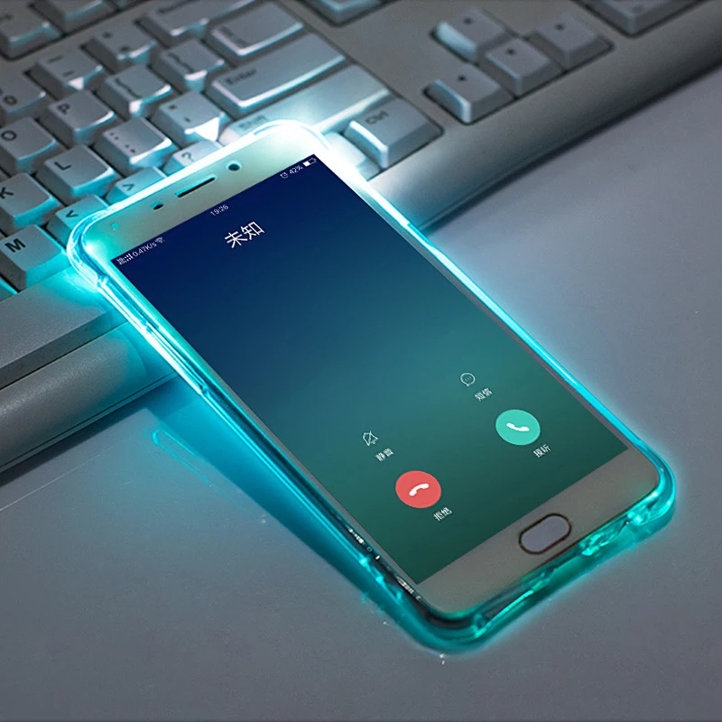 Входящий мигающий чехол для телефона подходит Samsung S7 Edge S8 Plus S9Plus Note8 Note9 прозрачный