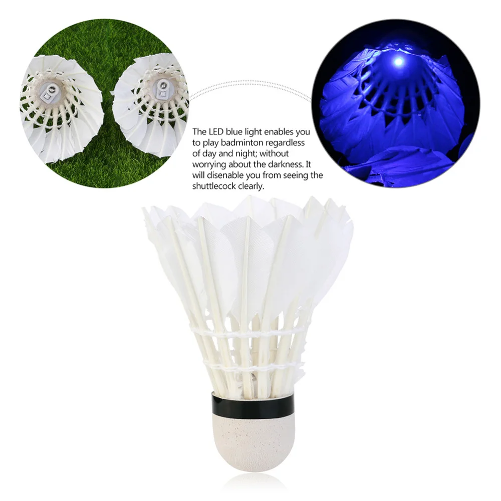 

4pcs Novelty Sports Dark Night LED Glowing Badminton Birdies Shuttlecocks