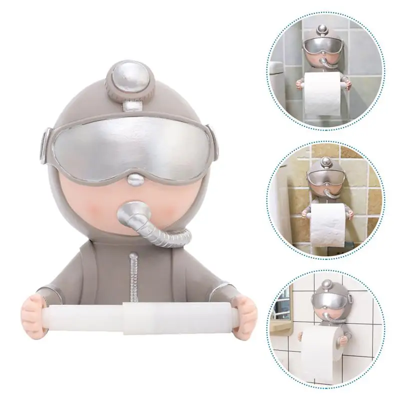 

1PC Creative Diver Roll Paper Rack No Punching Toilet Tissue Holder Paper Shelf