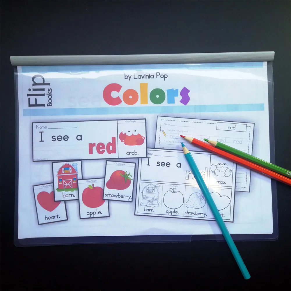 Fluency Flip Books Color/Number/Pre Primer Sight Words/Primer/Grade 1 тренировочная бумага для дошкольников