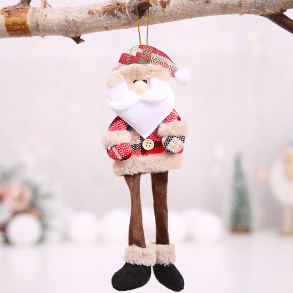

4 Pcs Christmas Ornaments Santa/Snowman/Elk/Bear Christmas Tree Plush Hanging Ornaments Decorations Add A Festive Atmosphere