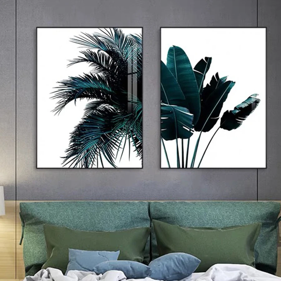 Картина с тропическими растениями листьями подорожника алмазная живопись